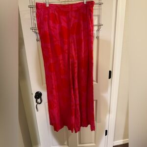 Kate Spade for Target Vibrant Red and Pink Wide Leg Pants